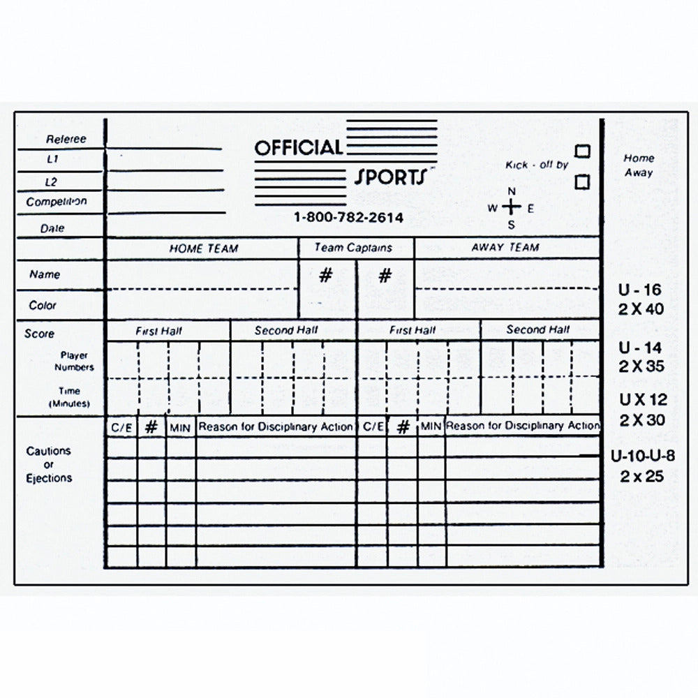 Printable Soccer Score Sheets