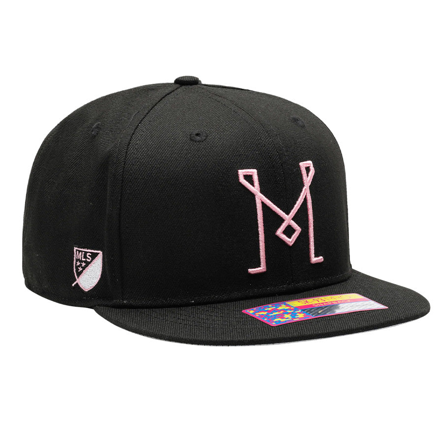 Fan Ink Inter Miami FC Adjustable Snapback Hat Black