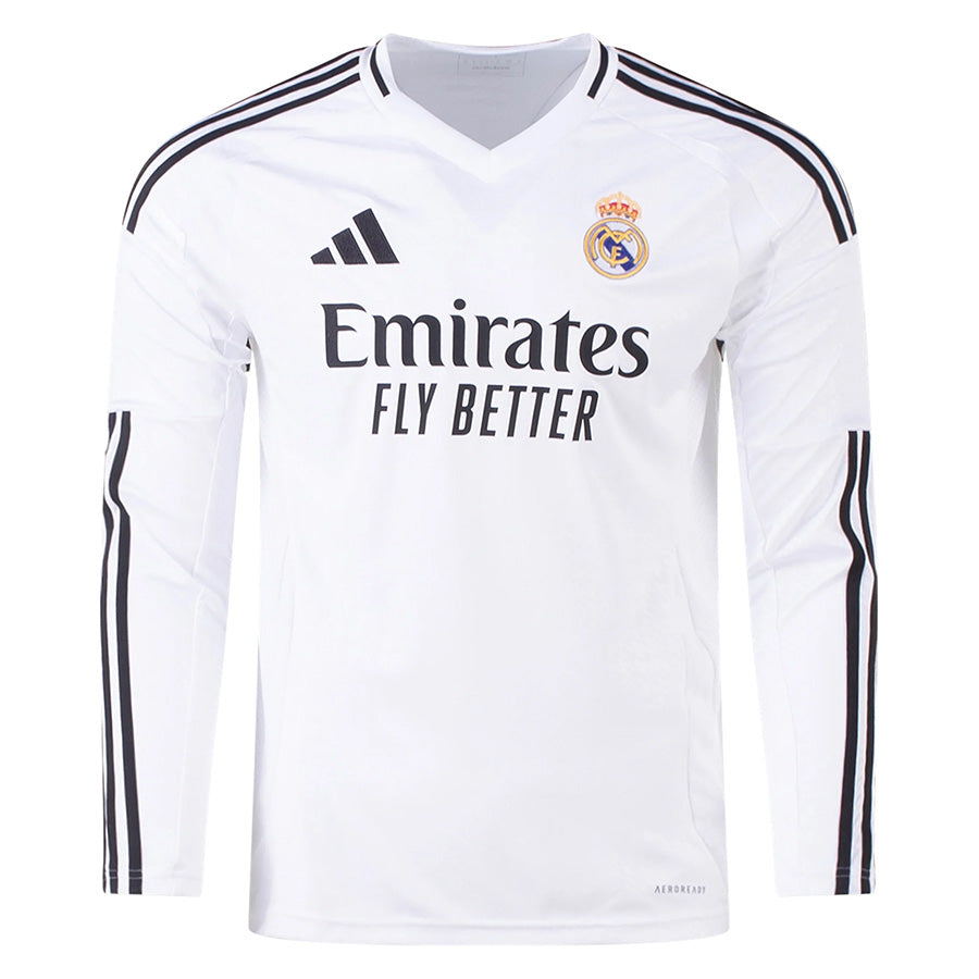 Men's Adidas Real Madrid Long Sleeve Home Jersey 2024/25